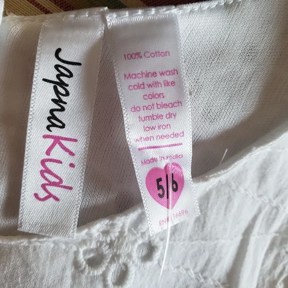 NWT Japna Kids White Eyelet Sleeveless Summer Dress - Picture 7 of 8